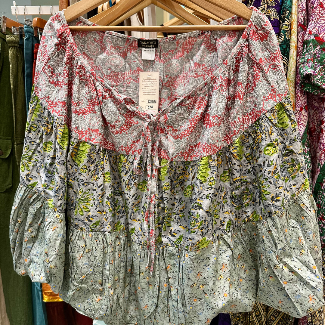 100% Cotton Boho Balloon Top