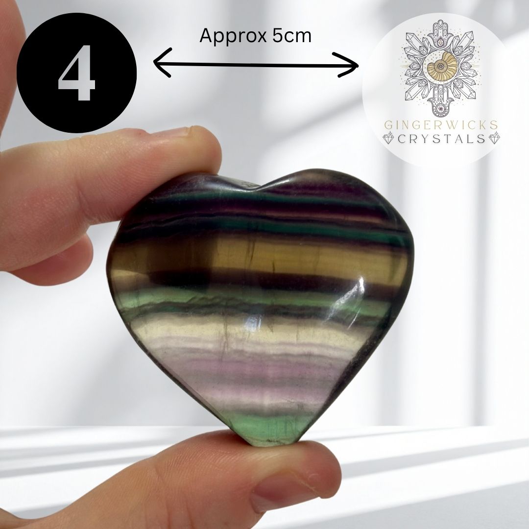 Rainbow Fluorite Hearts- Choose your Piece!