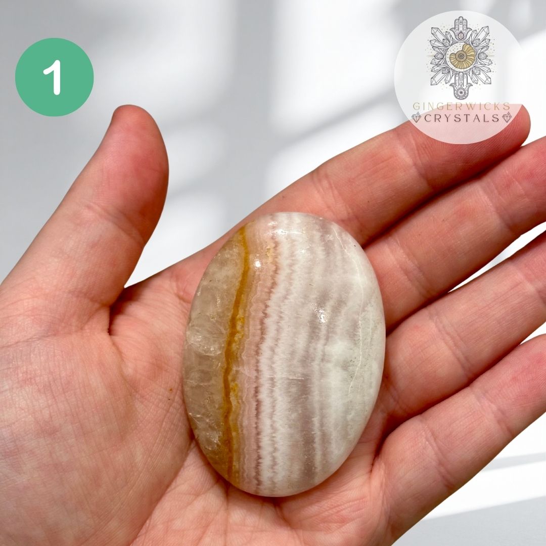 Pink Aragonite Palmstones – Choose Your Piece