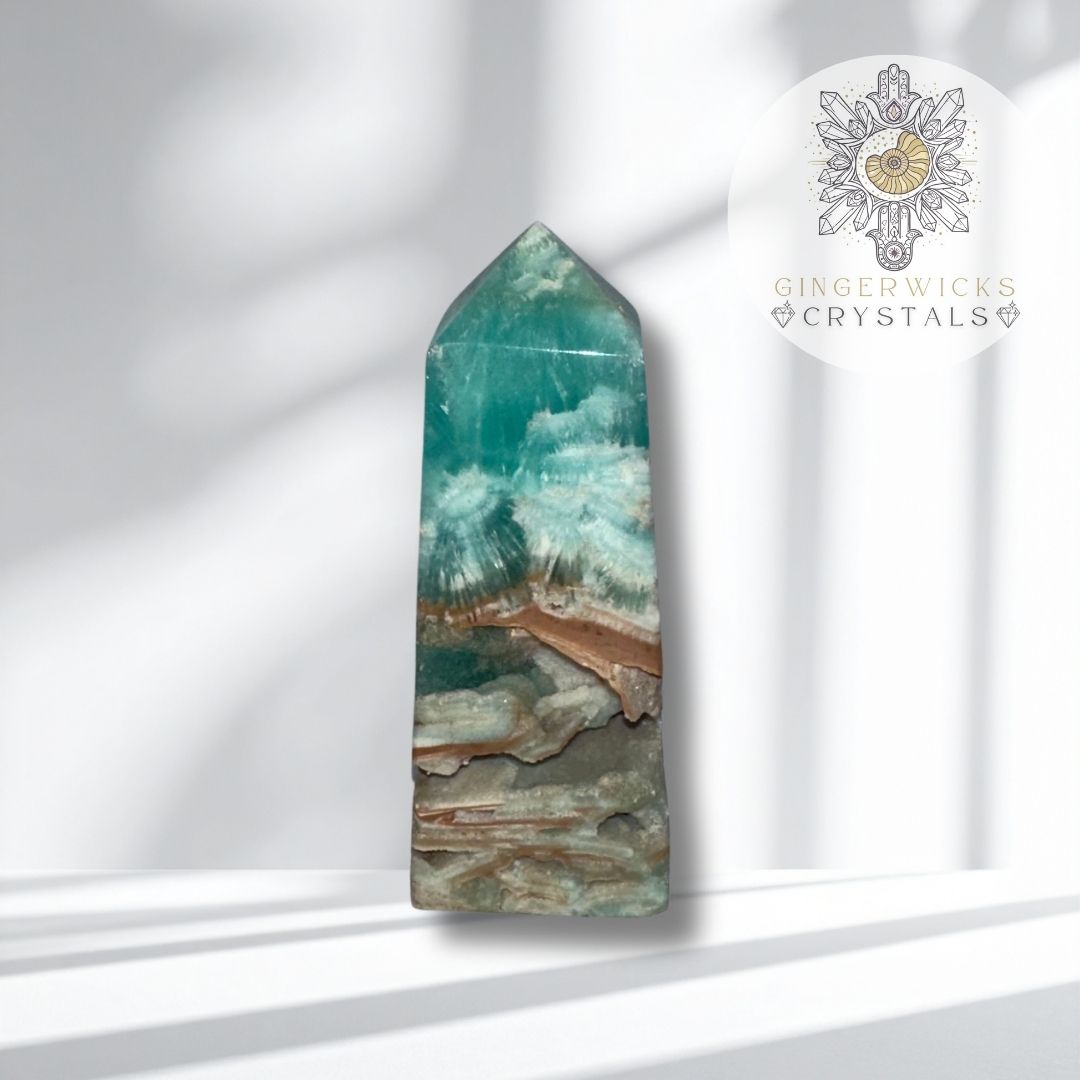 Blue Aragonite & Smithsonite Tower