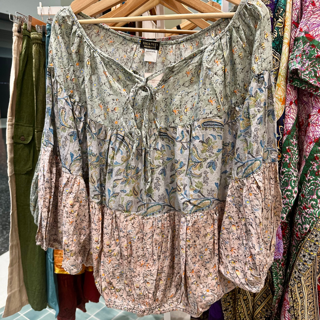 100% Cotton Boho Balloon Top