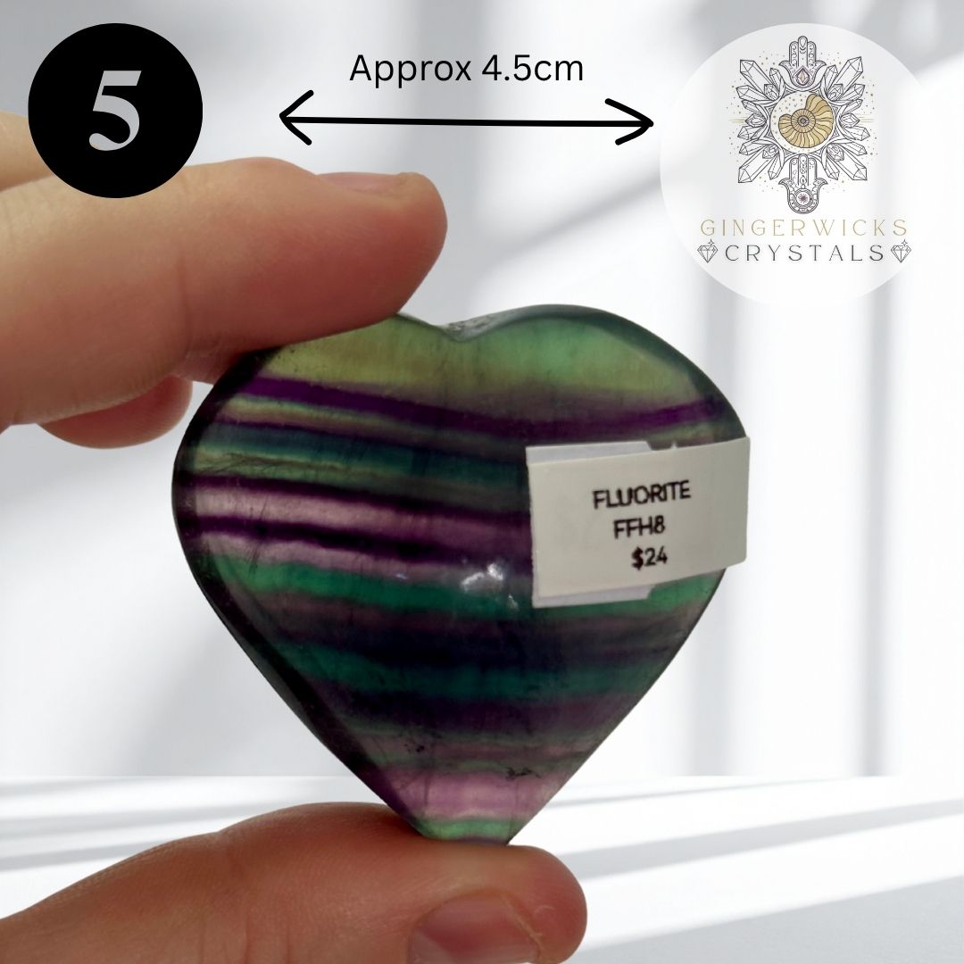 Rainbow Fluorite Hearts- Choose your Piece!