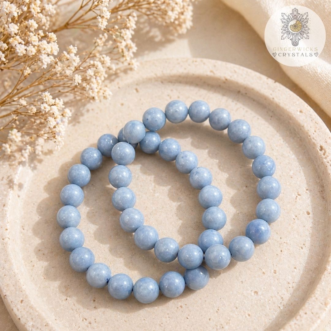 Angelite Bracelet – 8mm Beads