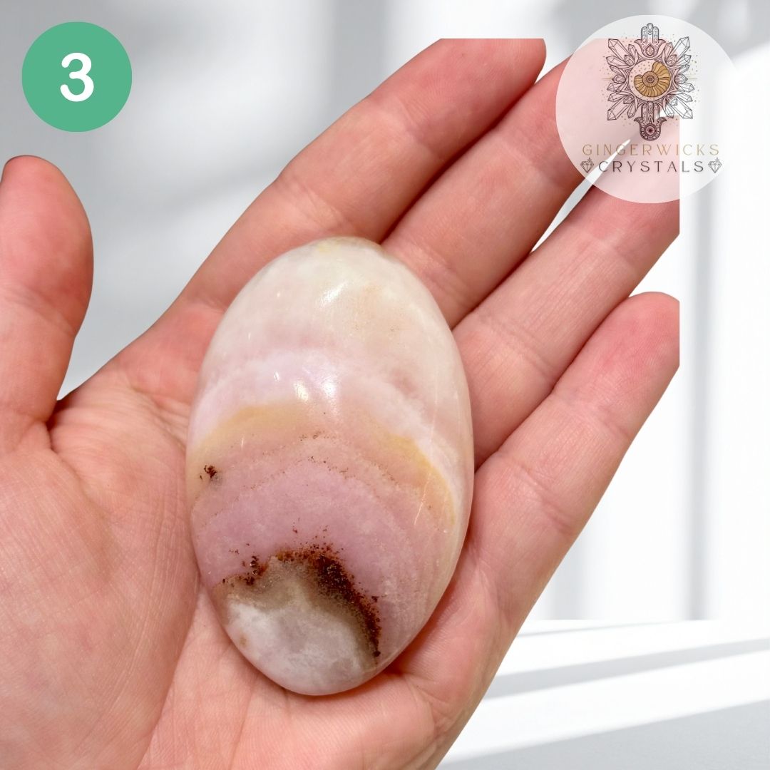 Pink Aragonite Palmstones – Choose Your Piece