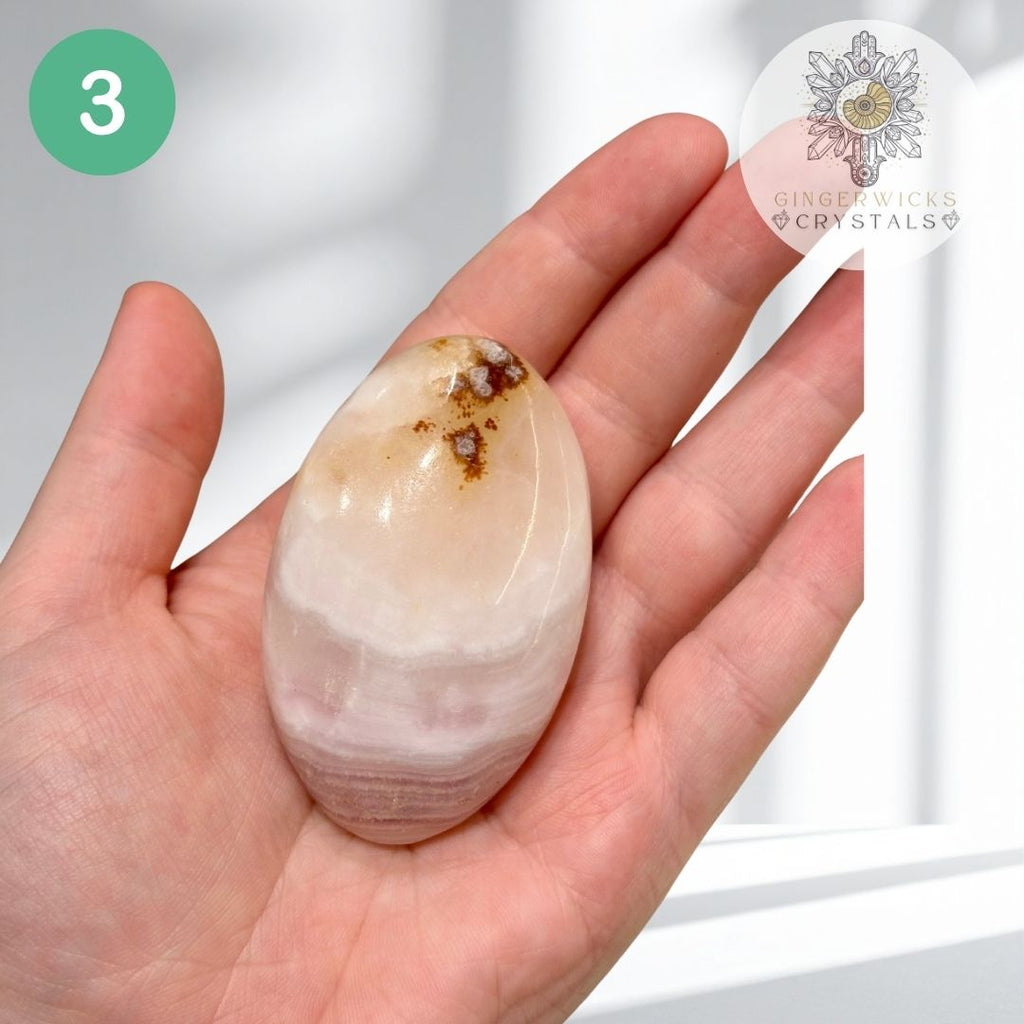 Pink Aragonite Palmstones – Choose Your Piece