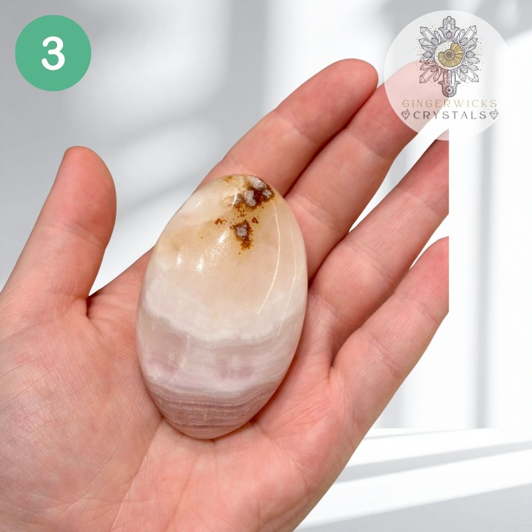 Pink Aragonite Palmstones – Choose Your Piece