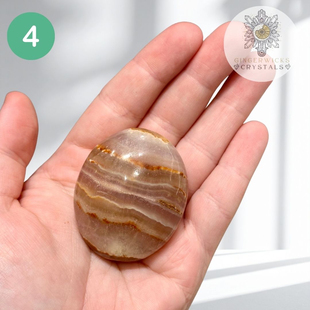 Pink Aragonite Palmstones – Choose Your Piece