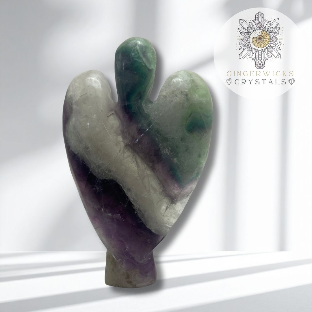 XL Fluorite Angel Carving