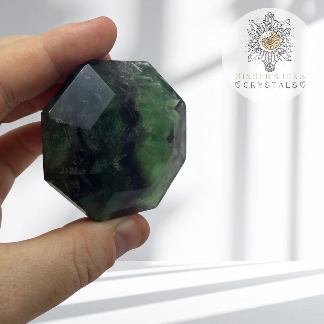 Fluorite Faceted Diamond Carving
