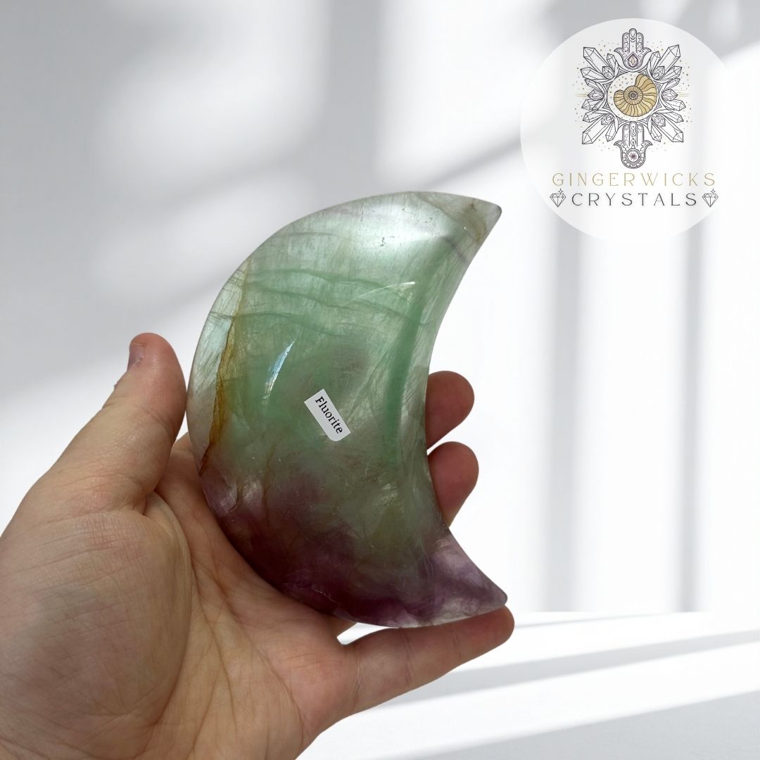 Rainbow Fluorite Crescent Trinket Bowl