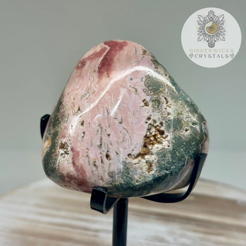 Rhodochrosite Freeform with Pyrite Inclusions