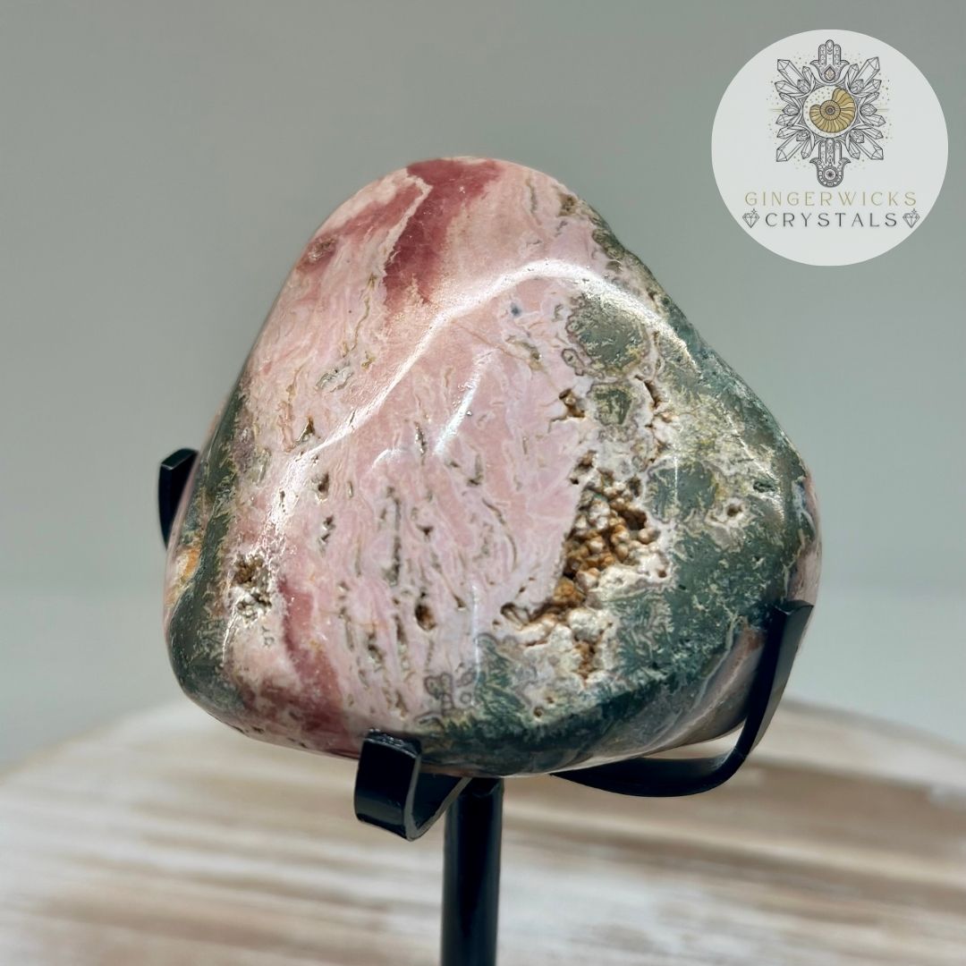 Rhodochrosite Freeform with Pyrite Inclusions