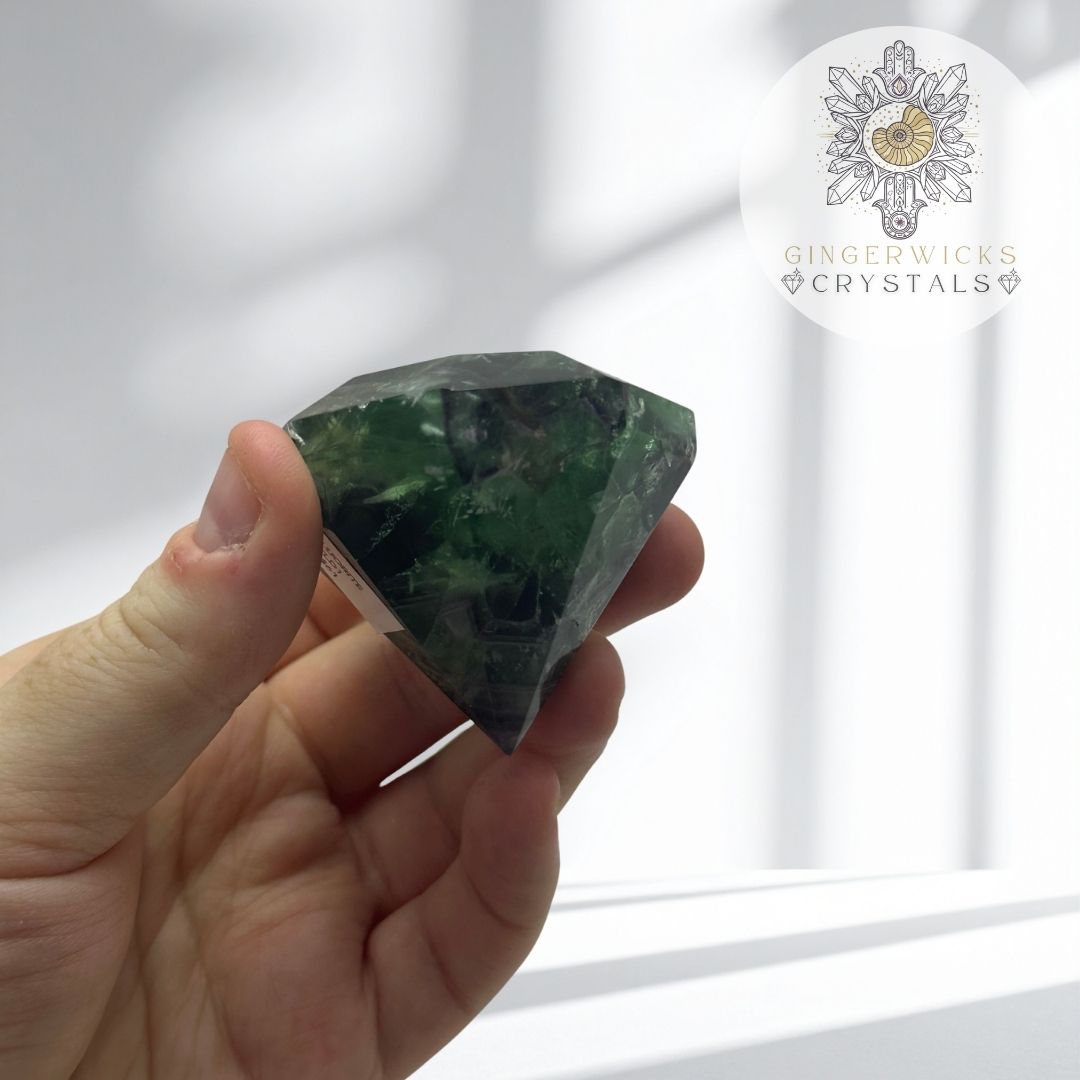 Fluorite Faceted Diamond Carving