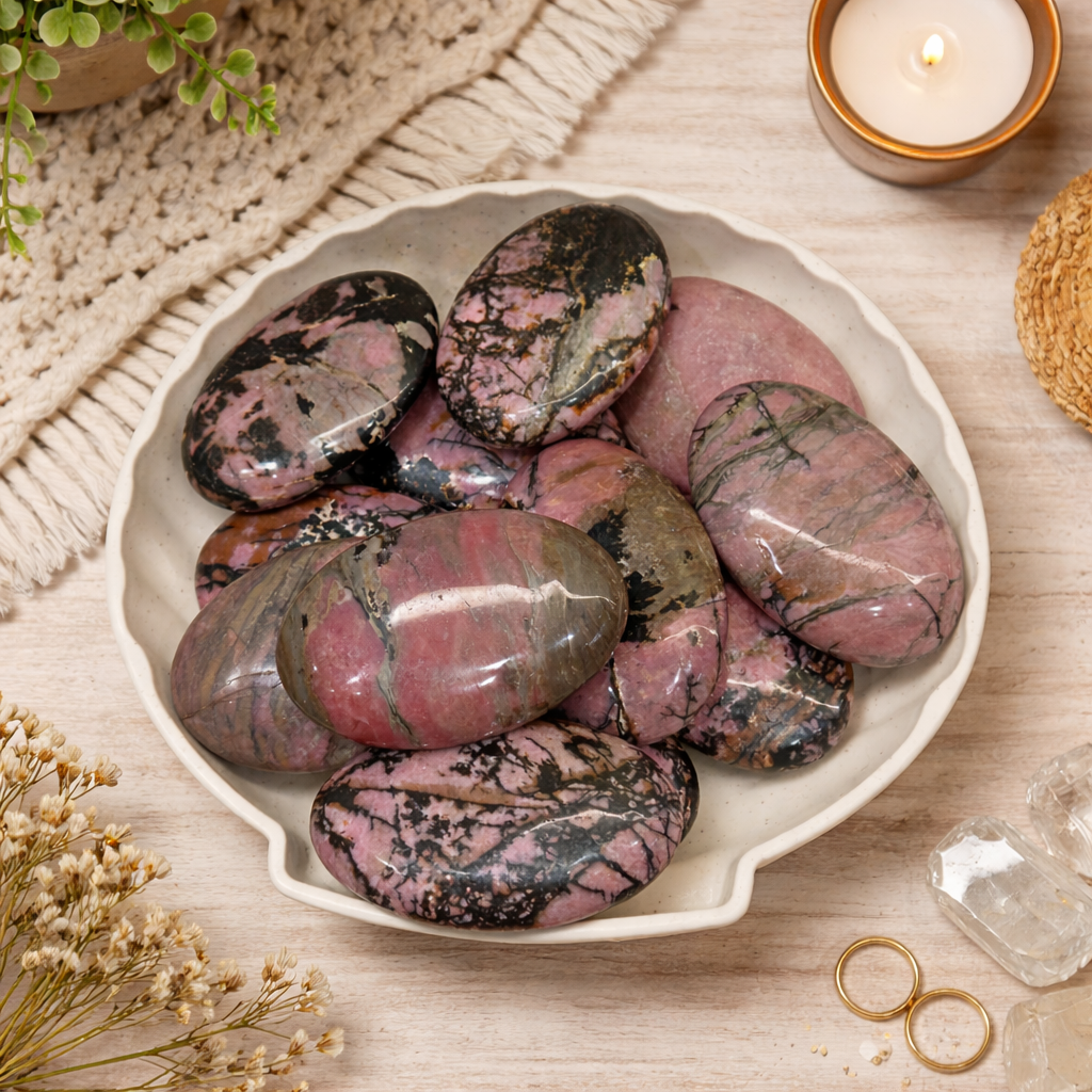 Rhodonite Palmstones $16 Each or 2 for $30