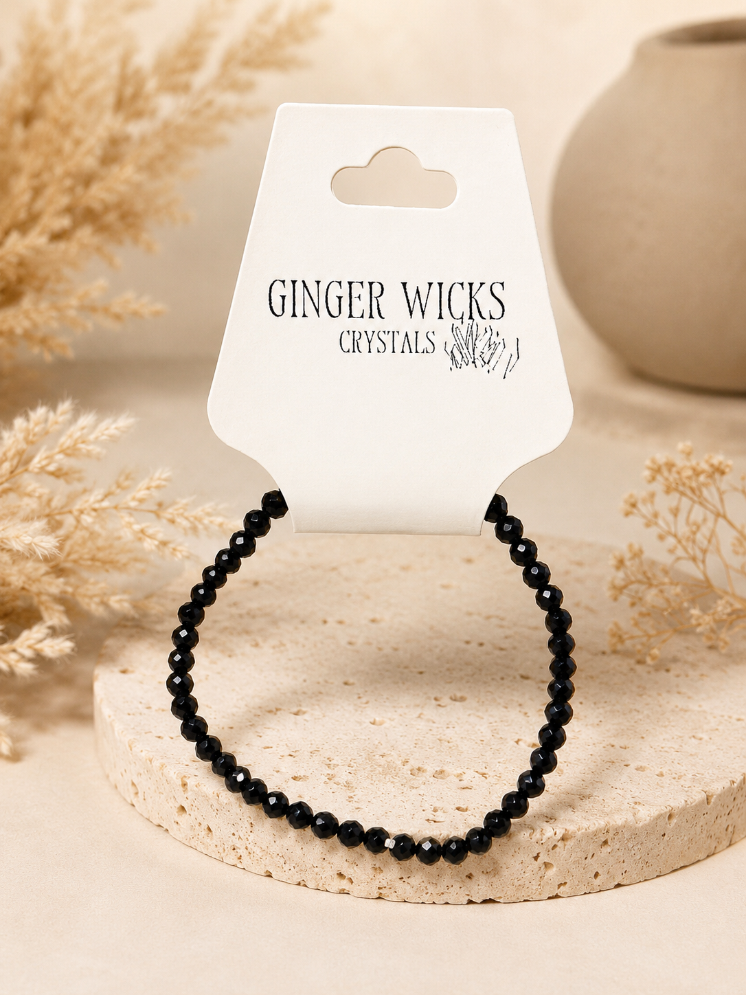 Genuine Faceted Black Tourmaline Bracelet