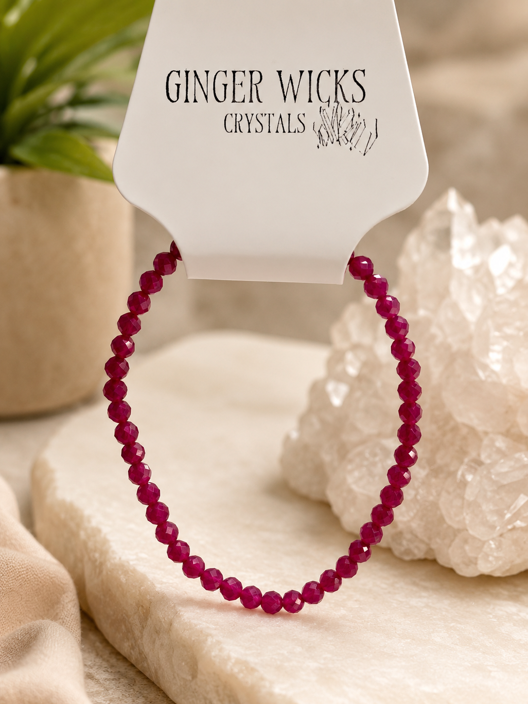 Faceted Ruby Bracelet