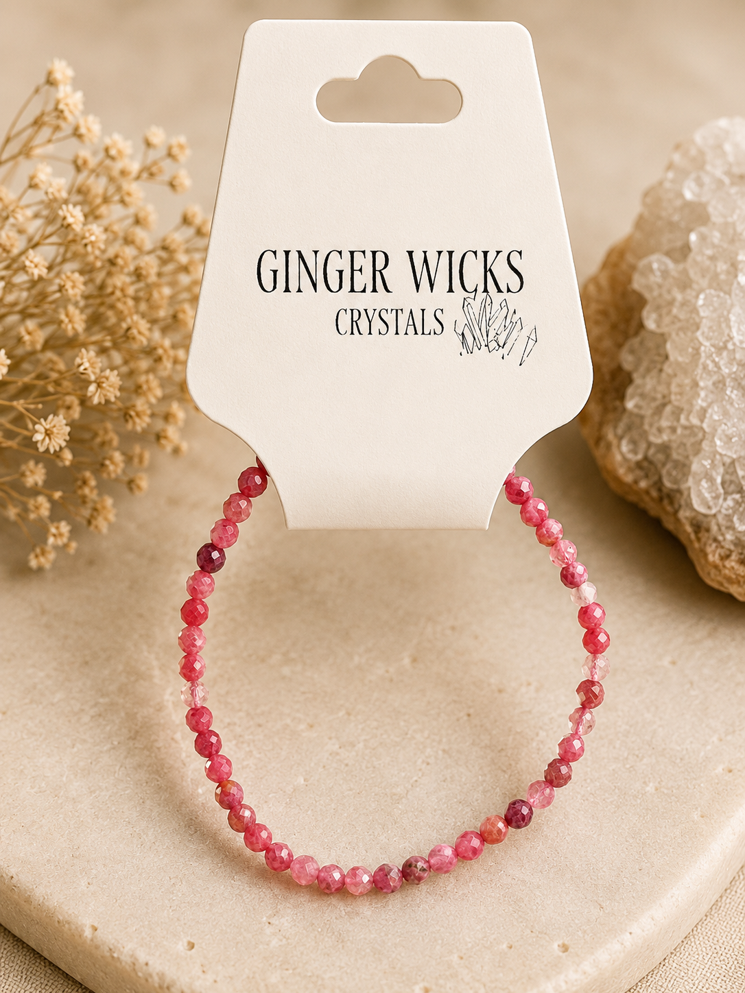 Faceted Rhodonite Bracelet – Premium Grade
