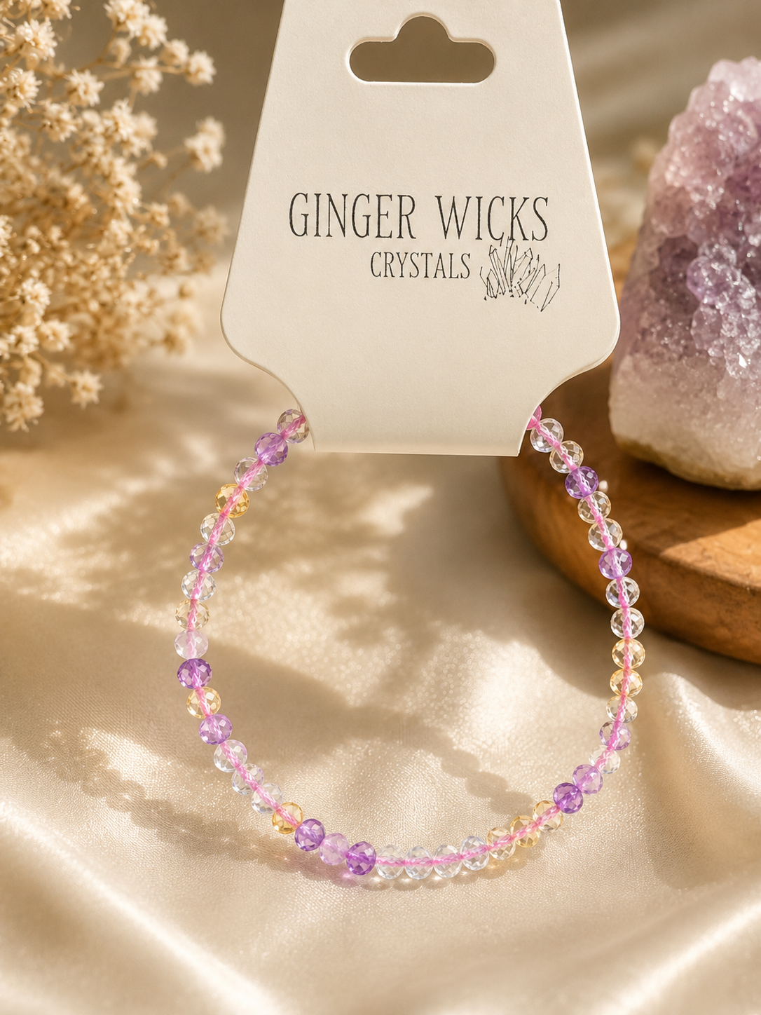 Faceted Ametrine Crystal Bracelet