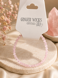 Faceted Rose Quartz Crystal Bracelet