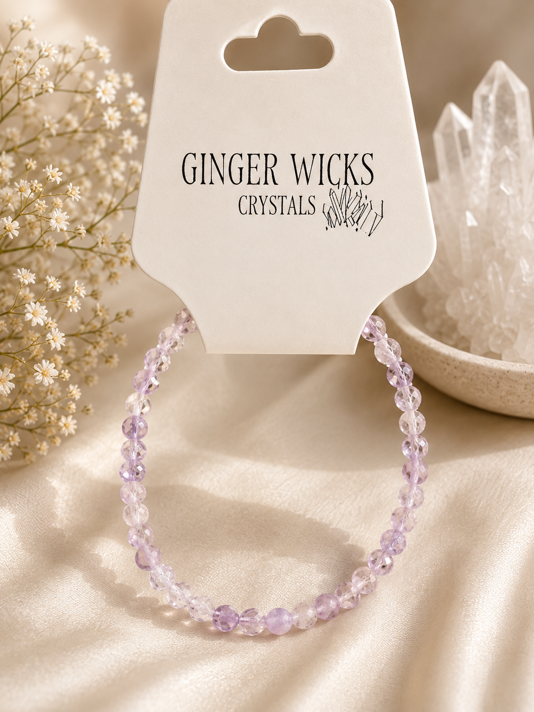Faceted Lavender Amethyst Crystal Bracelet