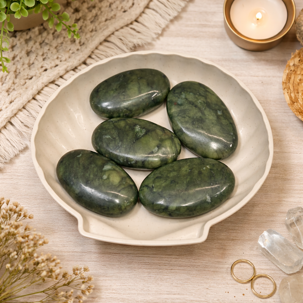 Serpentine Jade Palm Stones $16 Each or 2 for $30