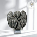 Silver Sheen Obsidian Angel Carving