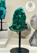 Polished Malachite & Chrysocolla Freeform on Stand