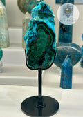 Premium Malachite & Chrysocolla Freeform on Stand