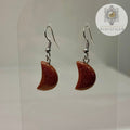 Gold Sandstone Crescent Moon Earrings