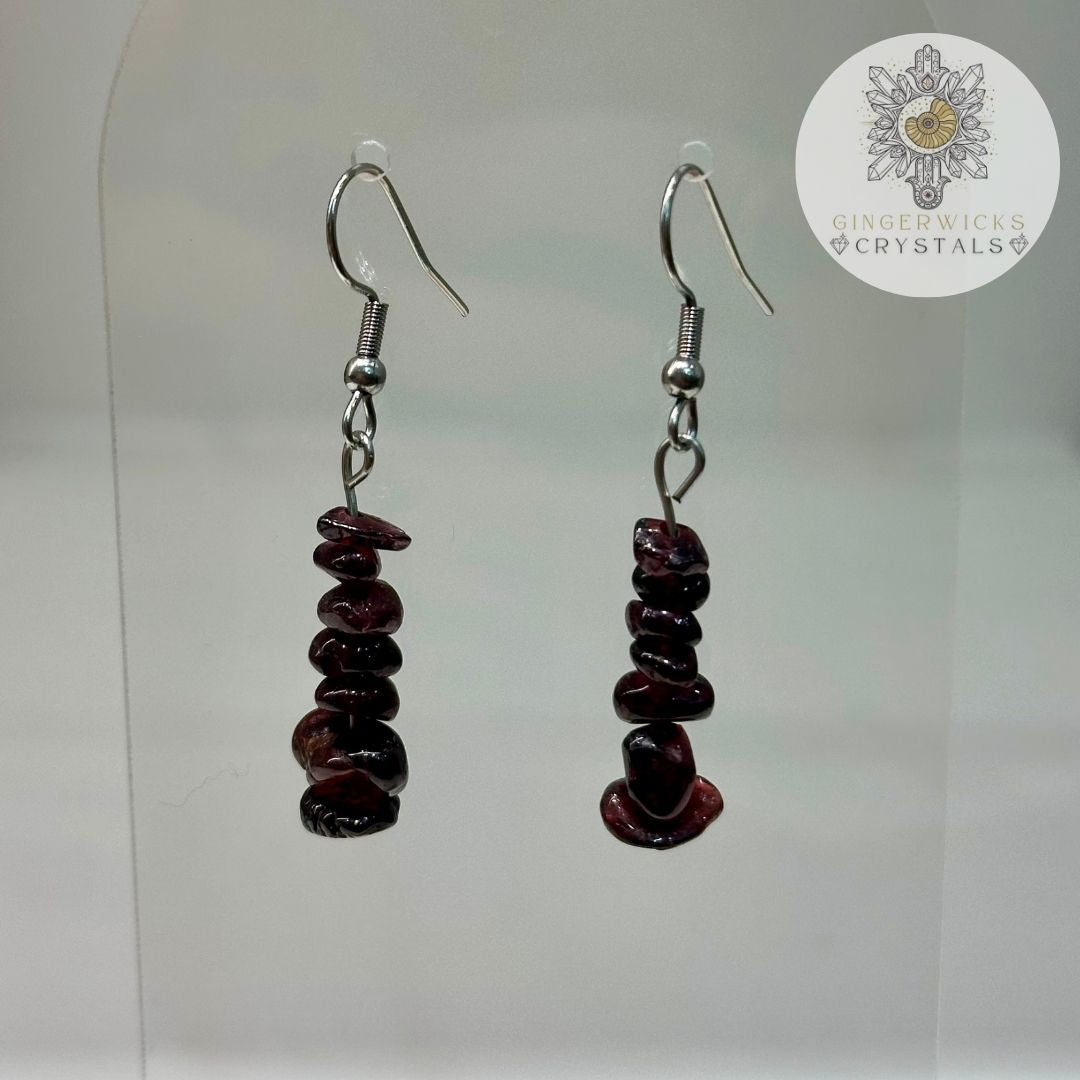 Garnet Chip Earrings