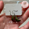 Unakite Crescent Moon Earrings