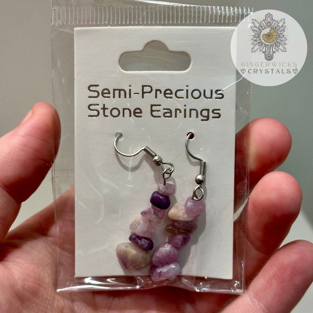 Lepidolite Chip Earrings