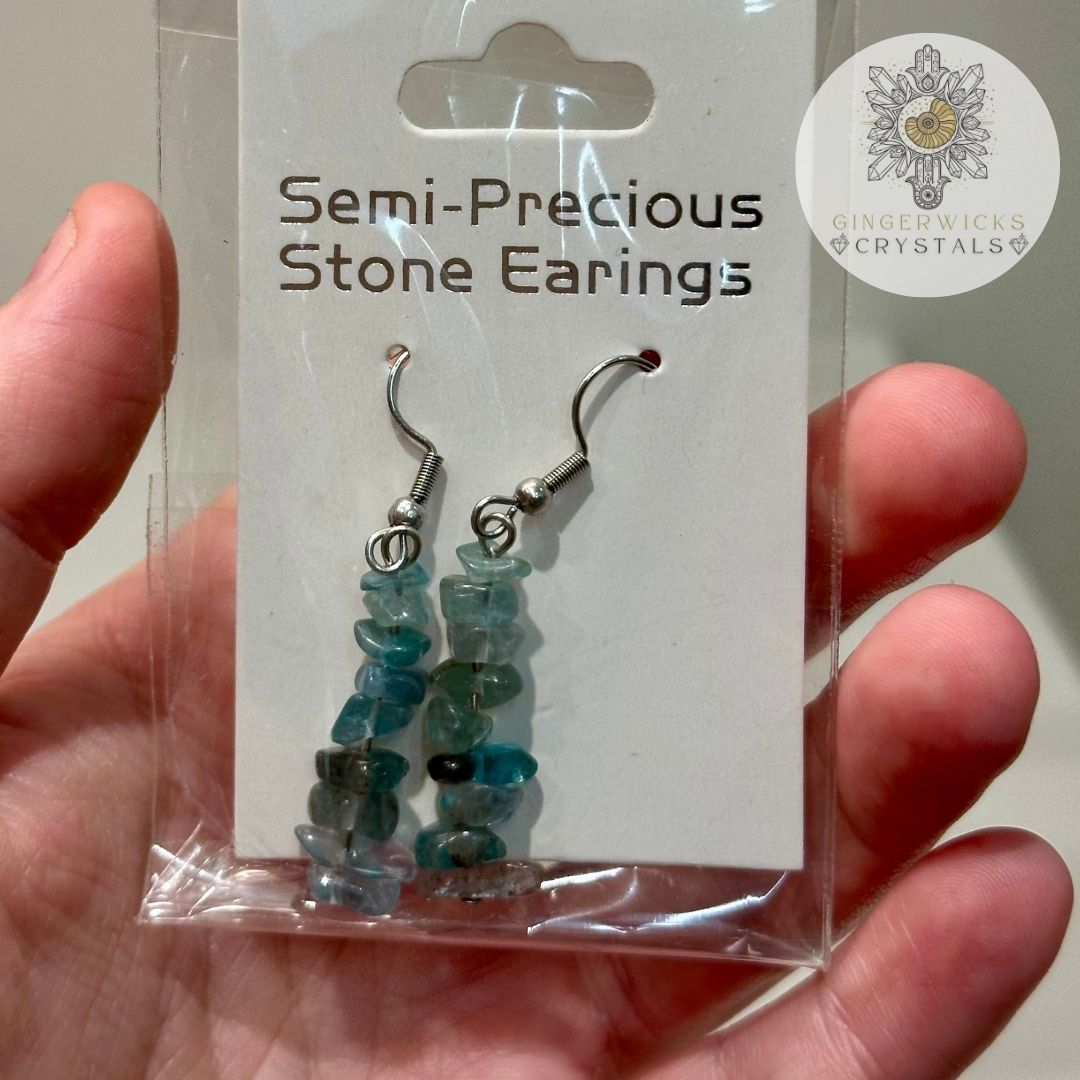 Light Blue Apatite Chip Earrings