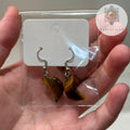 Tiger's Eye Crescent Moon Earrings