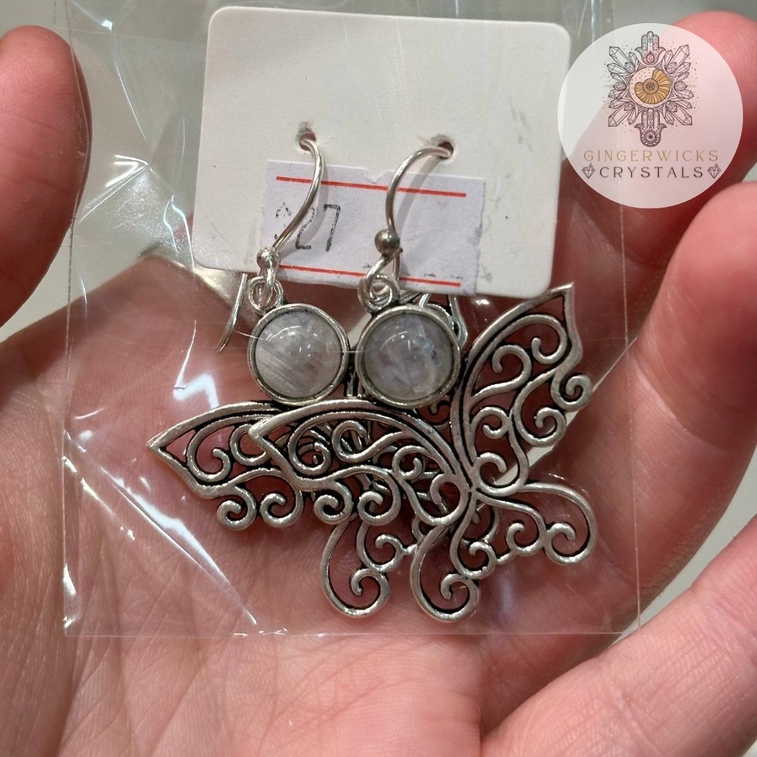 Moonstone Butterfly Earrings