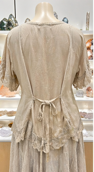 Stone Embroidered Viscose Top – Relaxed Fit Boho Blouse