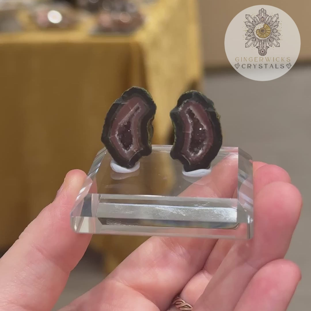 Tabasco Geode pair on stand