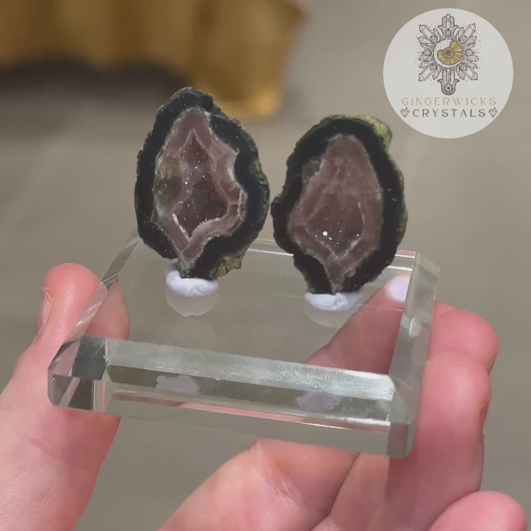Tabasco Geode pair on stand