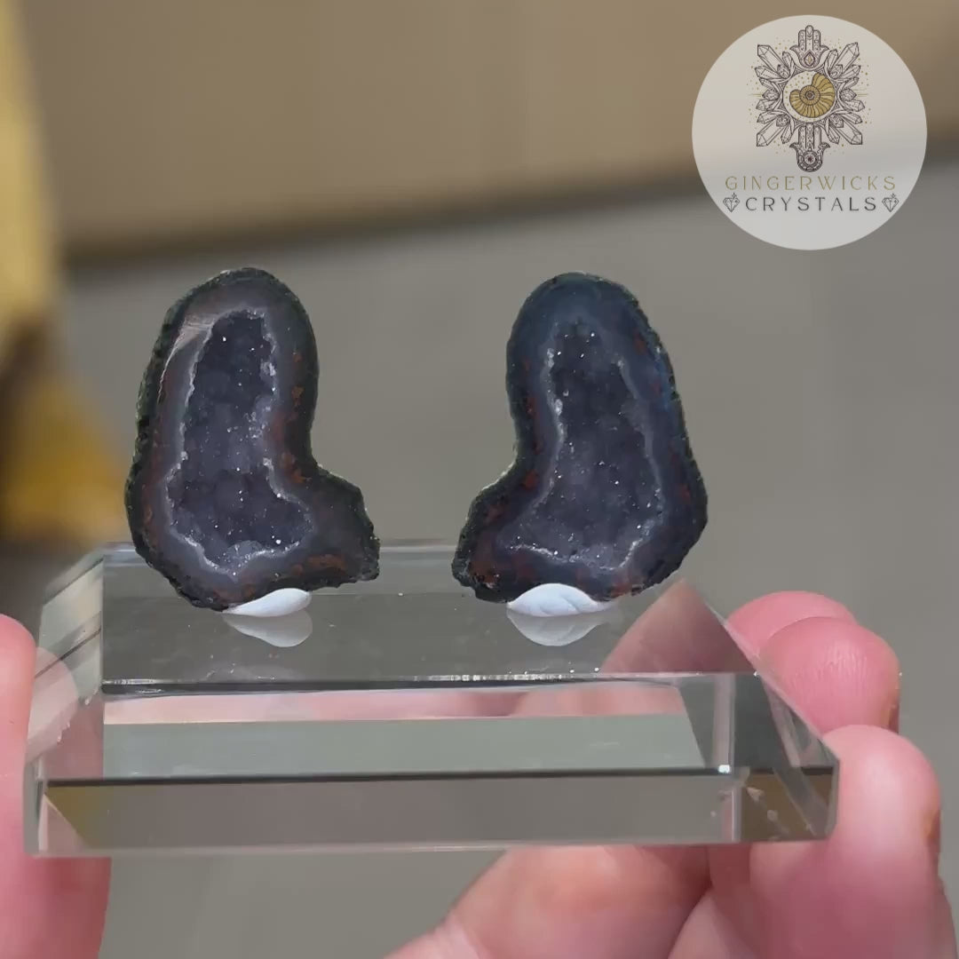 Tabasco Geode pair on stand
