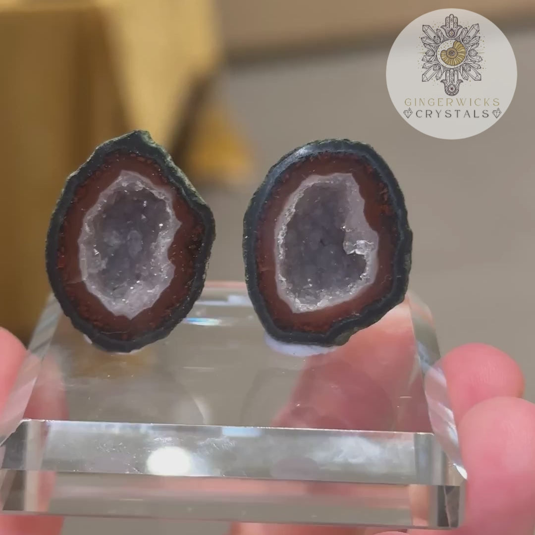 Tabasco Geode pair on stand